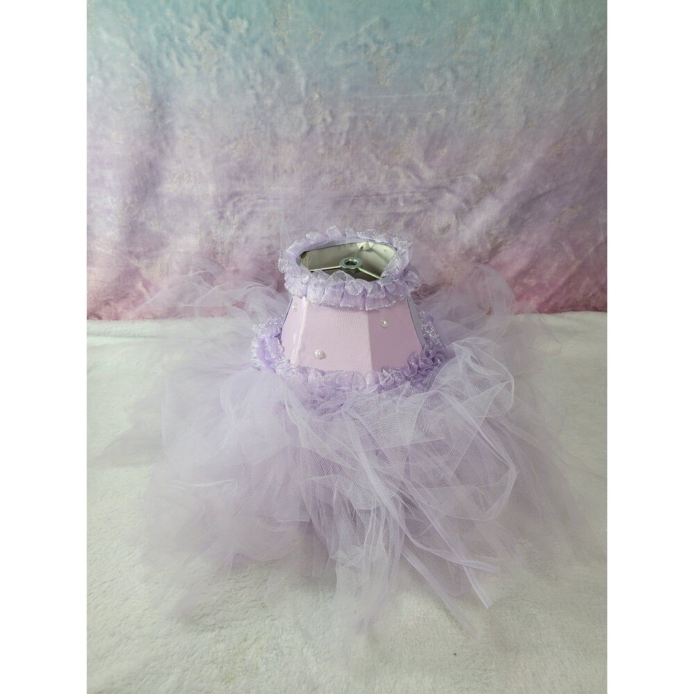 Handmade Lavender Tutu Frilly Lamp Shade
